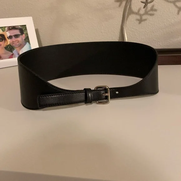 Club Monaco - Black Leather Belt Club Monaco BLACK Women main image 3